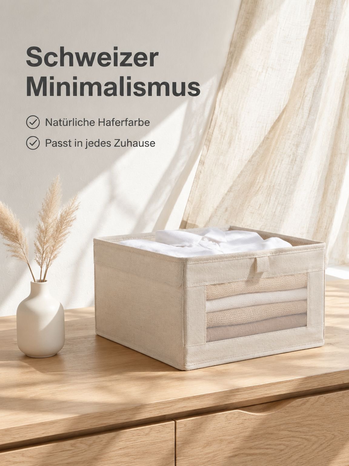 Faltbare Aufbewahrungsbox aus Baumwoll-Leinen für Kleidung