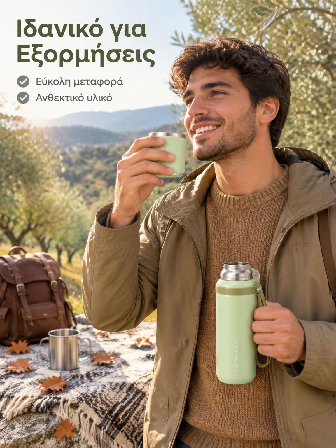 Αποσπώμενο φλιτζάνι από ατσάλι 316 με μακρά διατήρηση θερμότητας