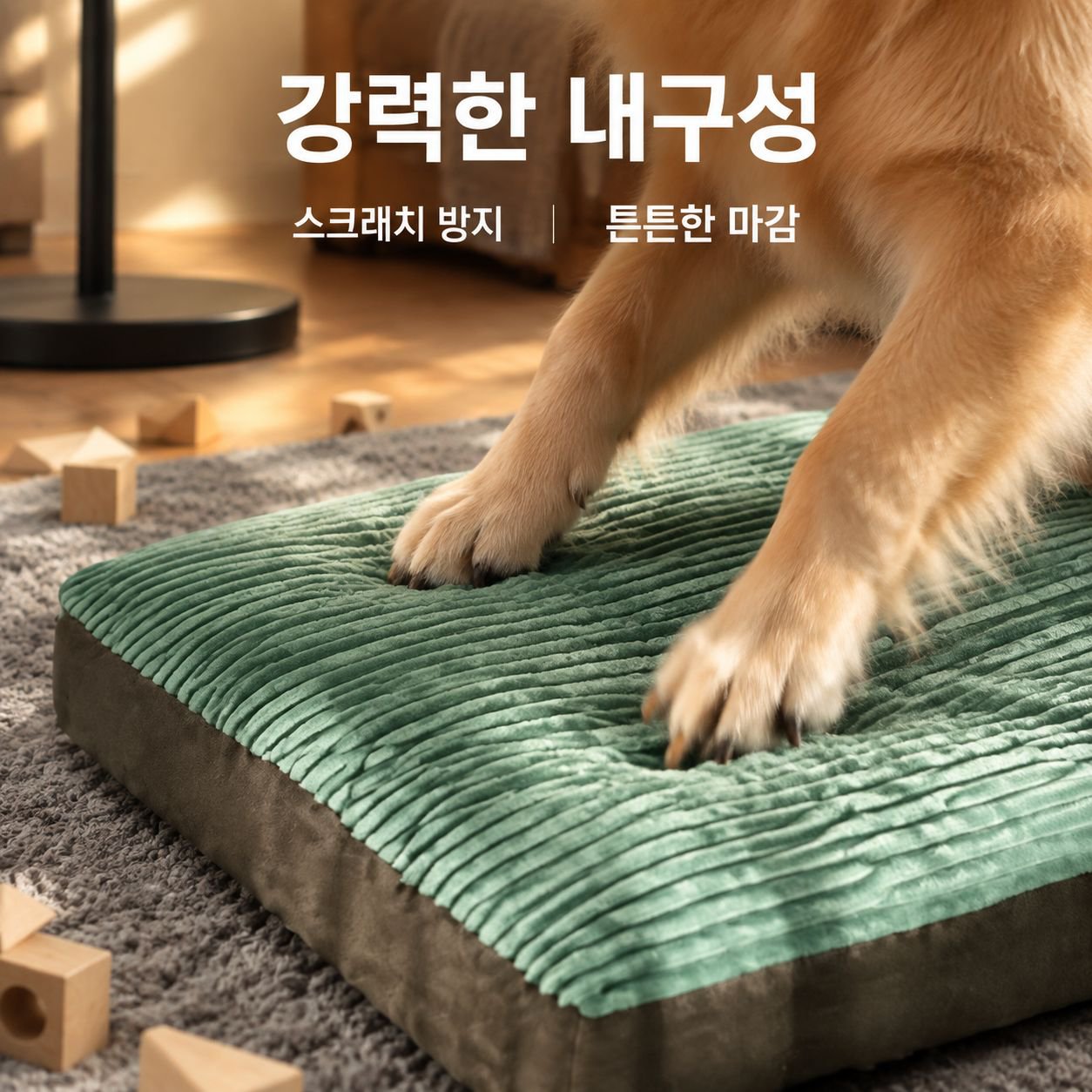 사각 형태의 내구성(물어뜯기 방지) 좋은 겨울용 반려견 매트 (분리 및 세탁 가능)
