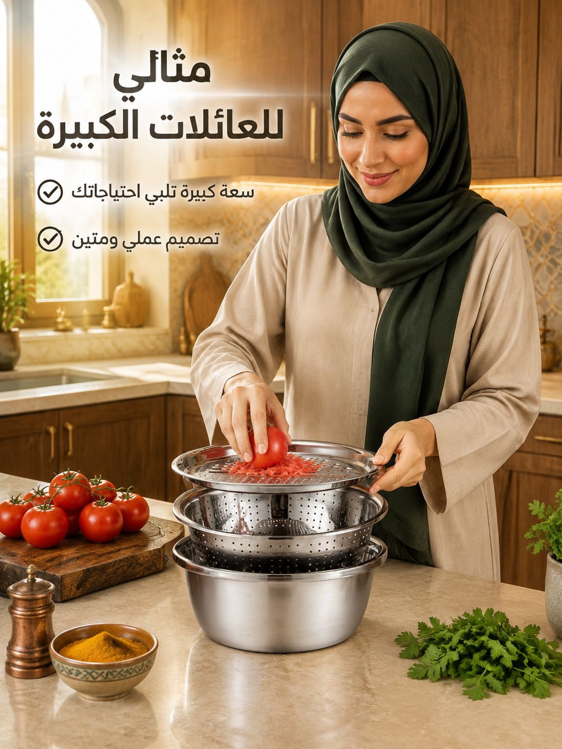 مجموعة مبشرة الخضروات الألمانية من ستانلس ستيل 304 من 3 قطع