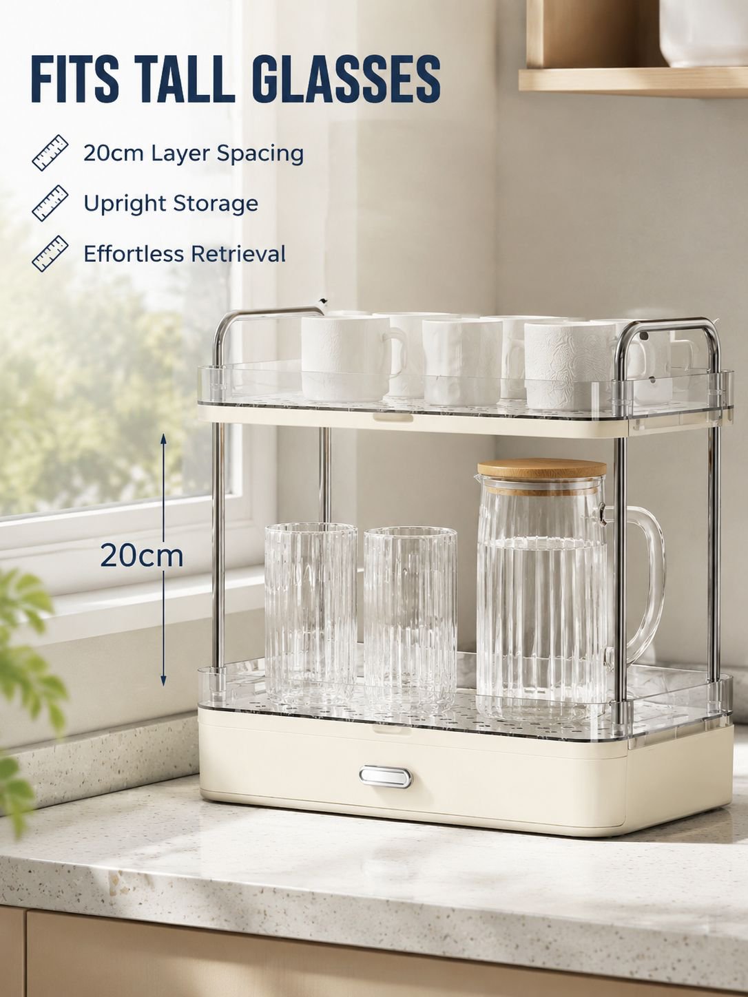 Multifunctional cup tray storage rack