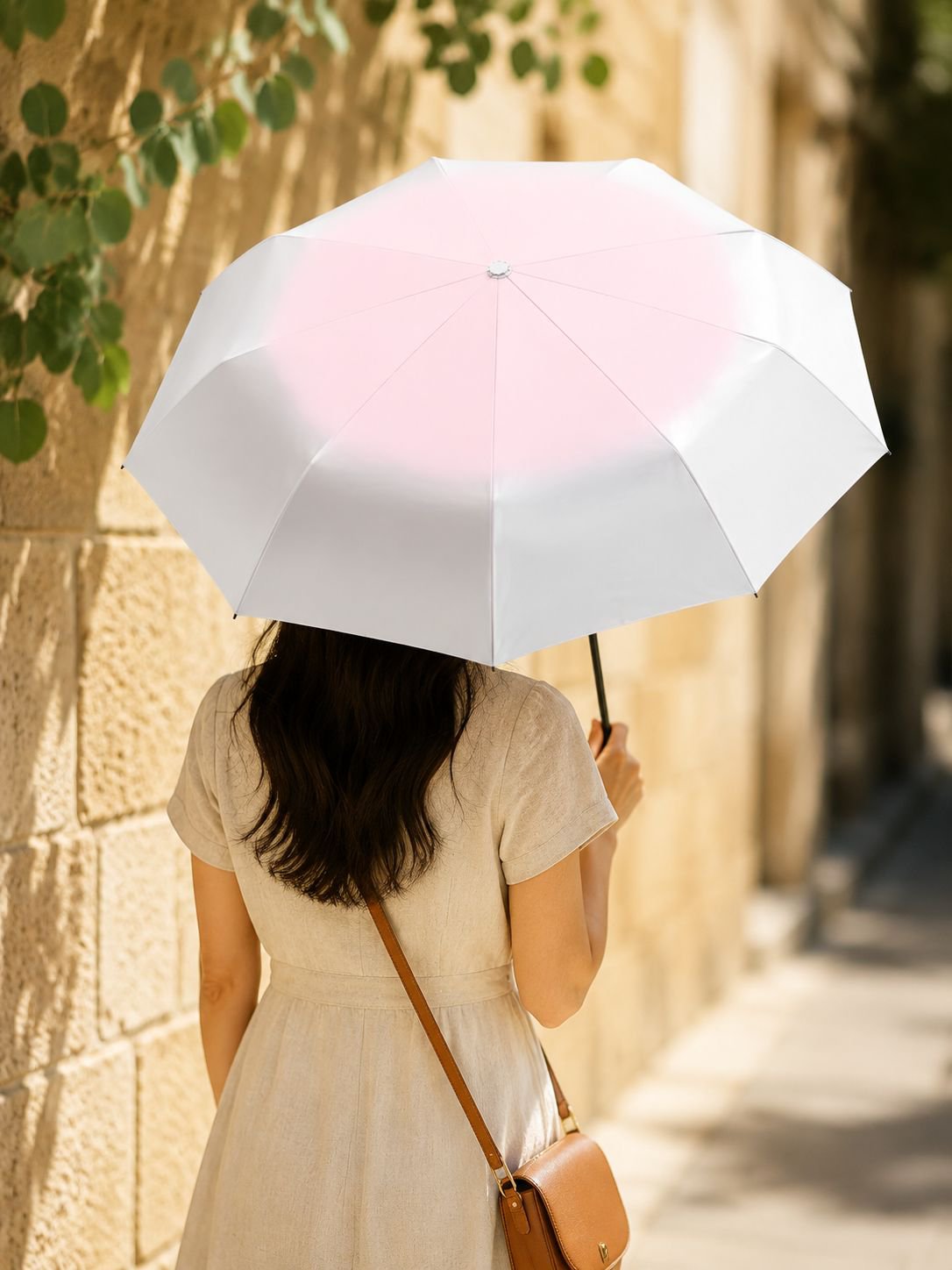 Automatic gradient color sunny and rainy umbrella sun umbrella sun protection and UV protection dual