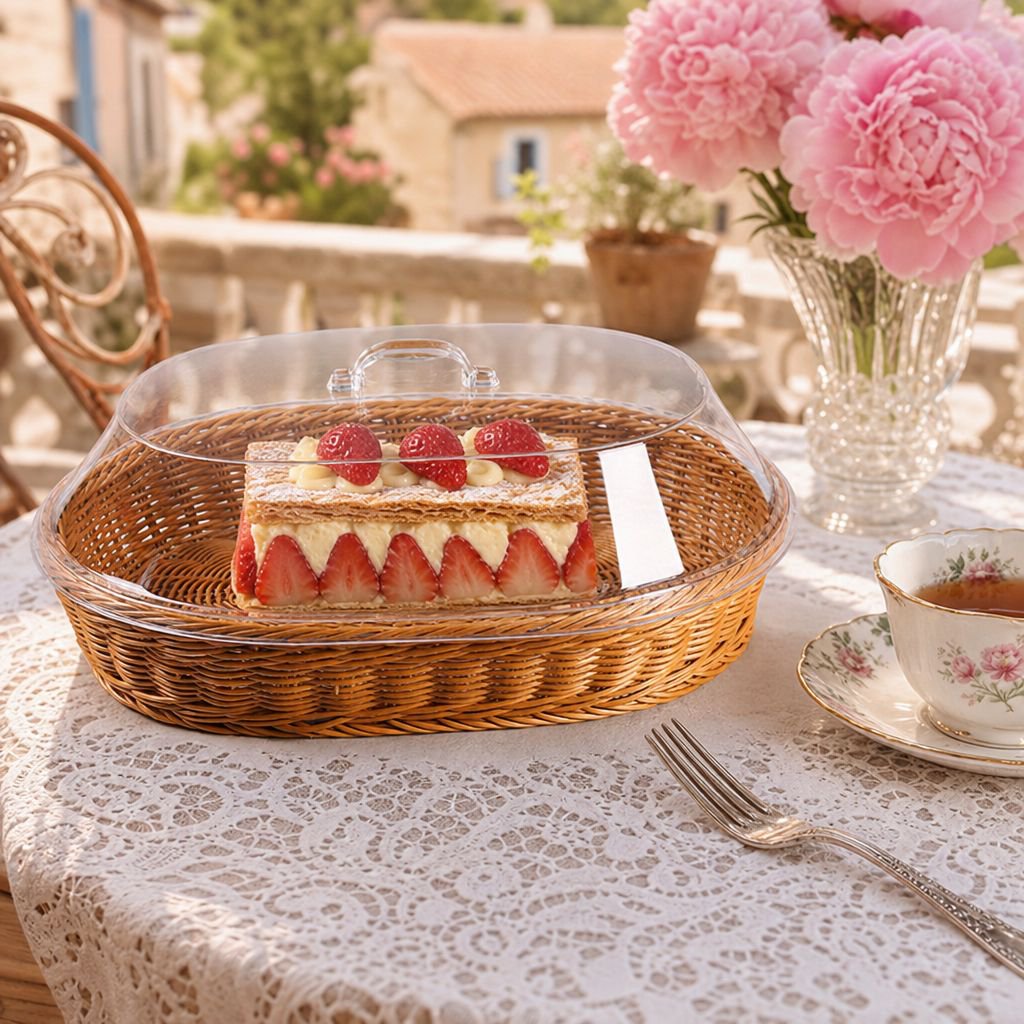 Accessoire de table : panier à pain ovale tressé