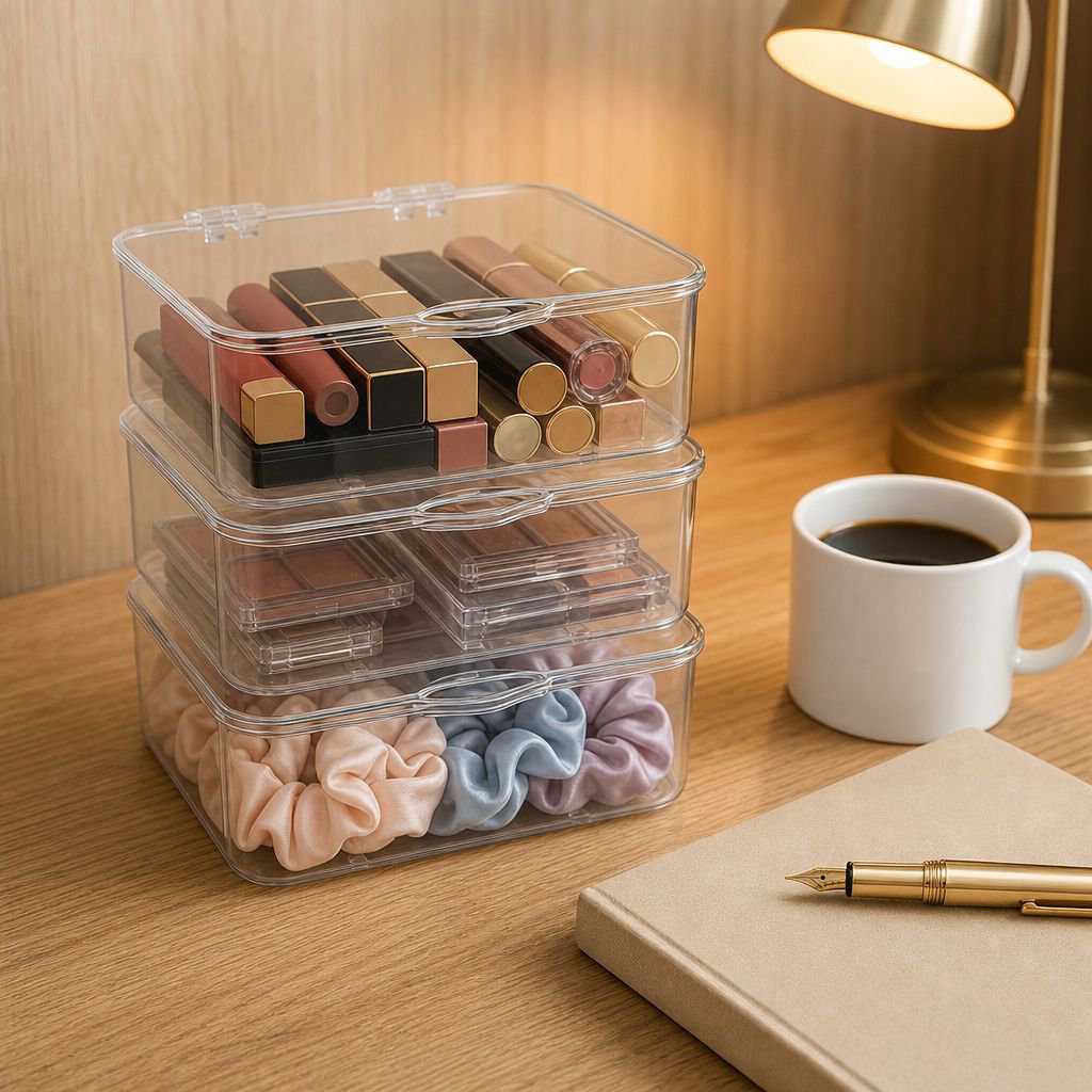 Clear Flip Lid Dustproof Storage Container