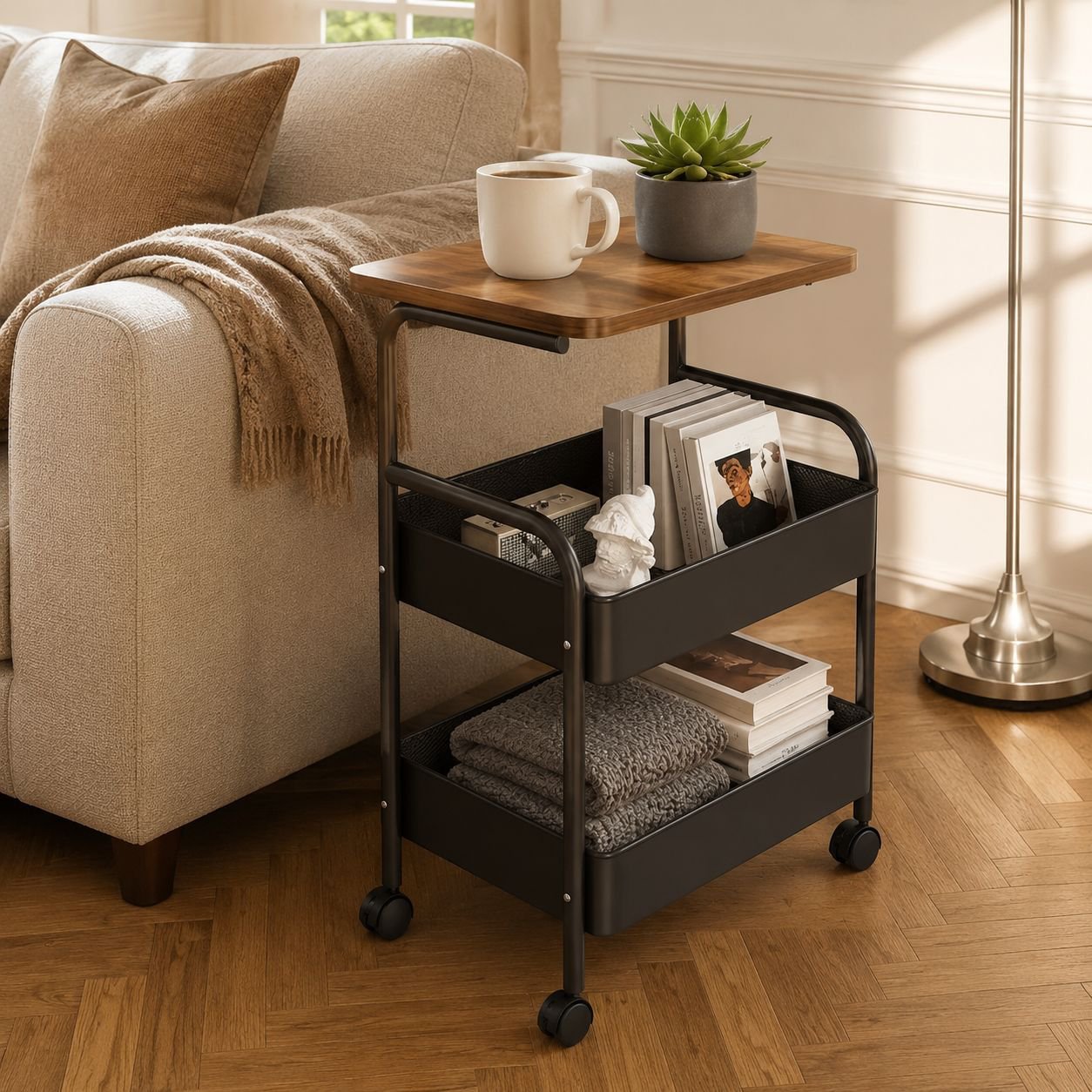 Multi-Functional Stain-Resistant Luxury Storage Cart