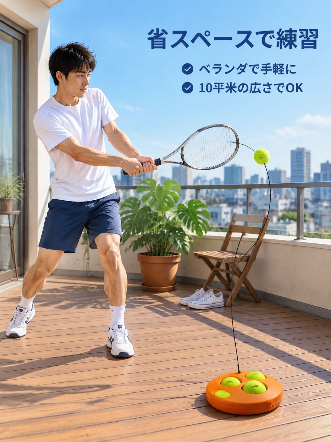 滑り止め紐付きテニストレーナーセット