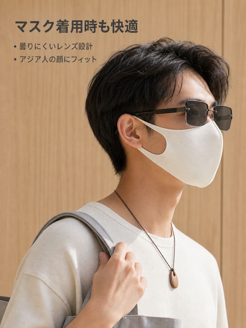 レトロメタルハーフリムグラデーションサングラス