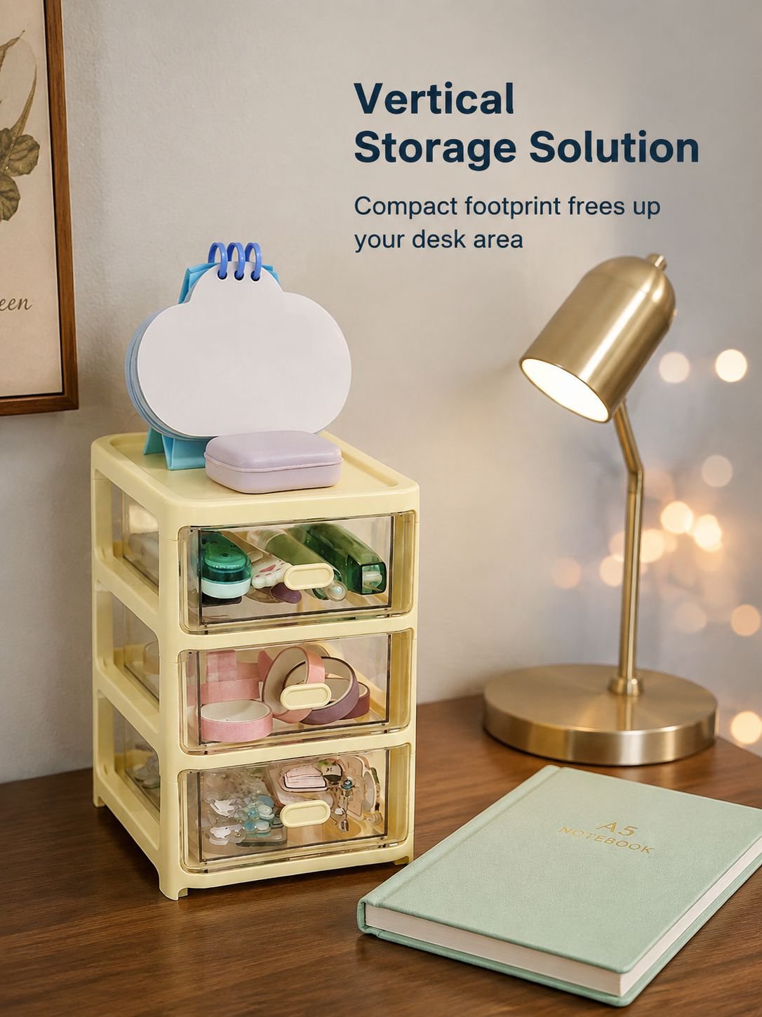Desktop storage box for everyday workspace essentials