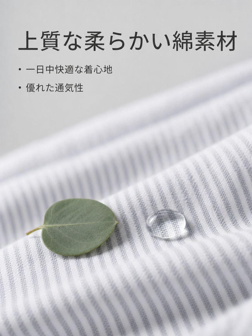 メンズ グレー細ストライプ 長袖シャツ ビジネスカジュアル 高品質コットン