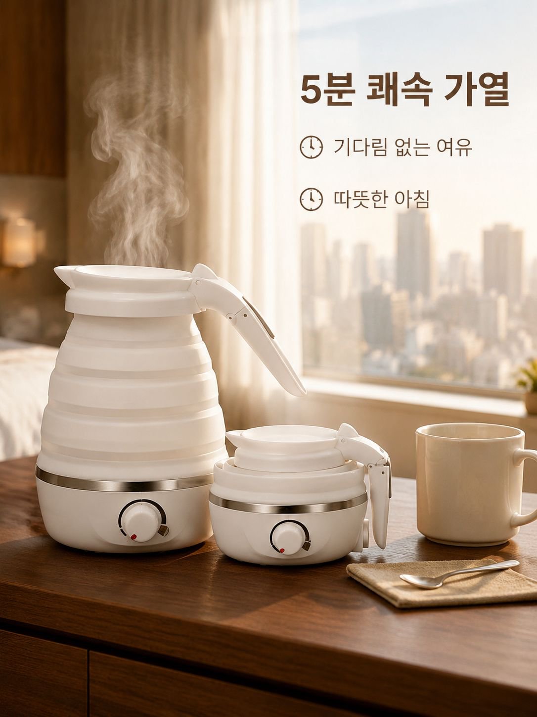 실리콘 접이식 여행용 물병