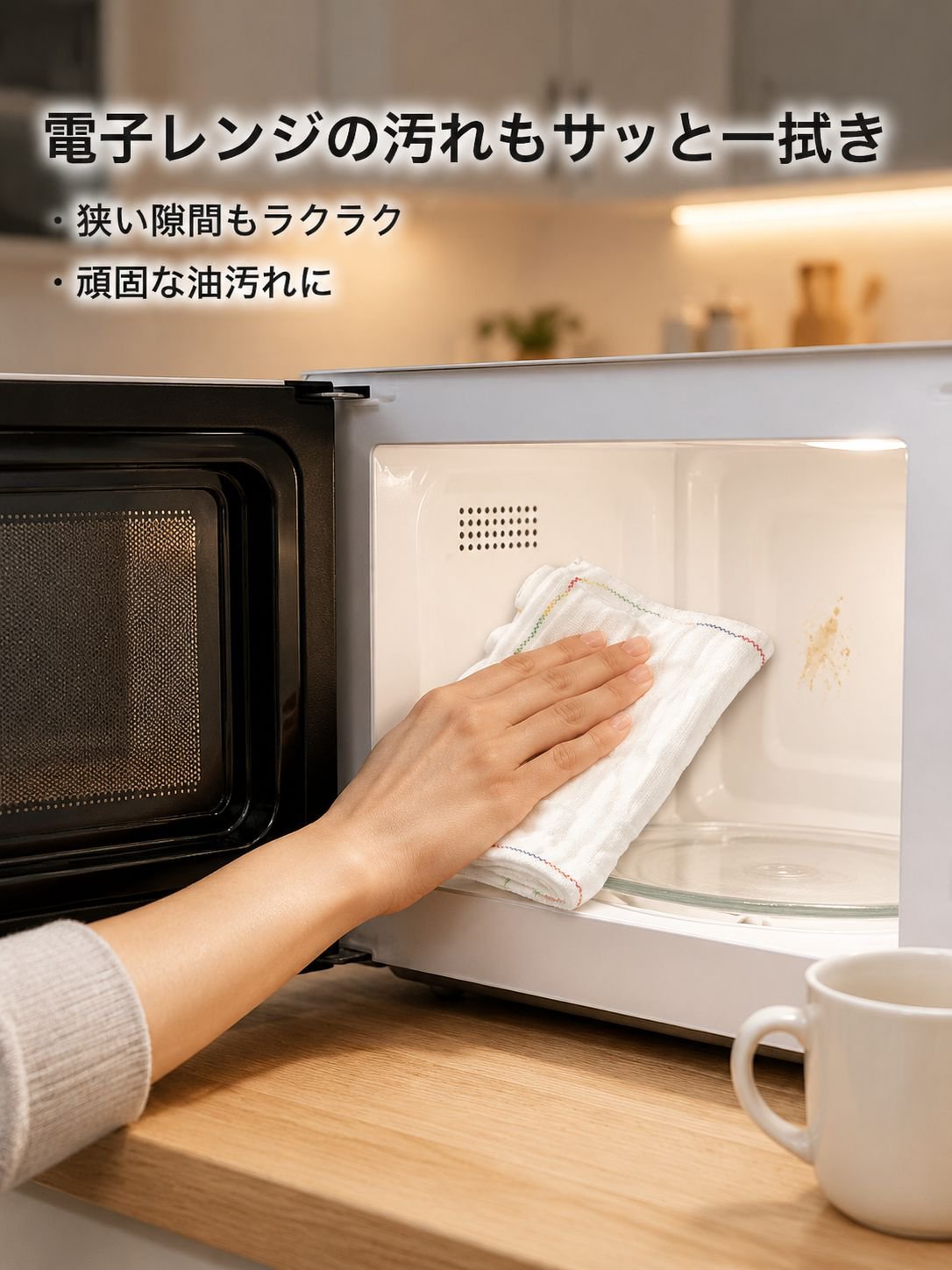 油汚れを落とす厚手の雑巾