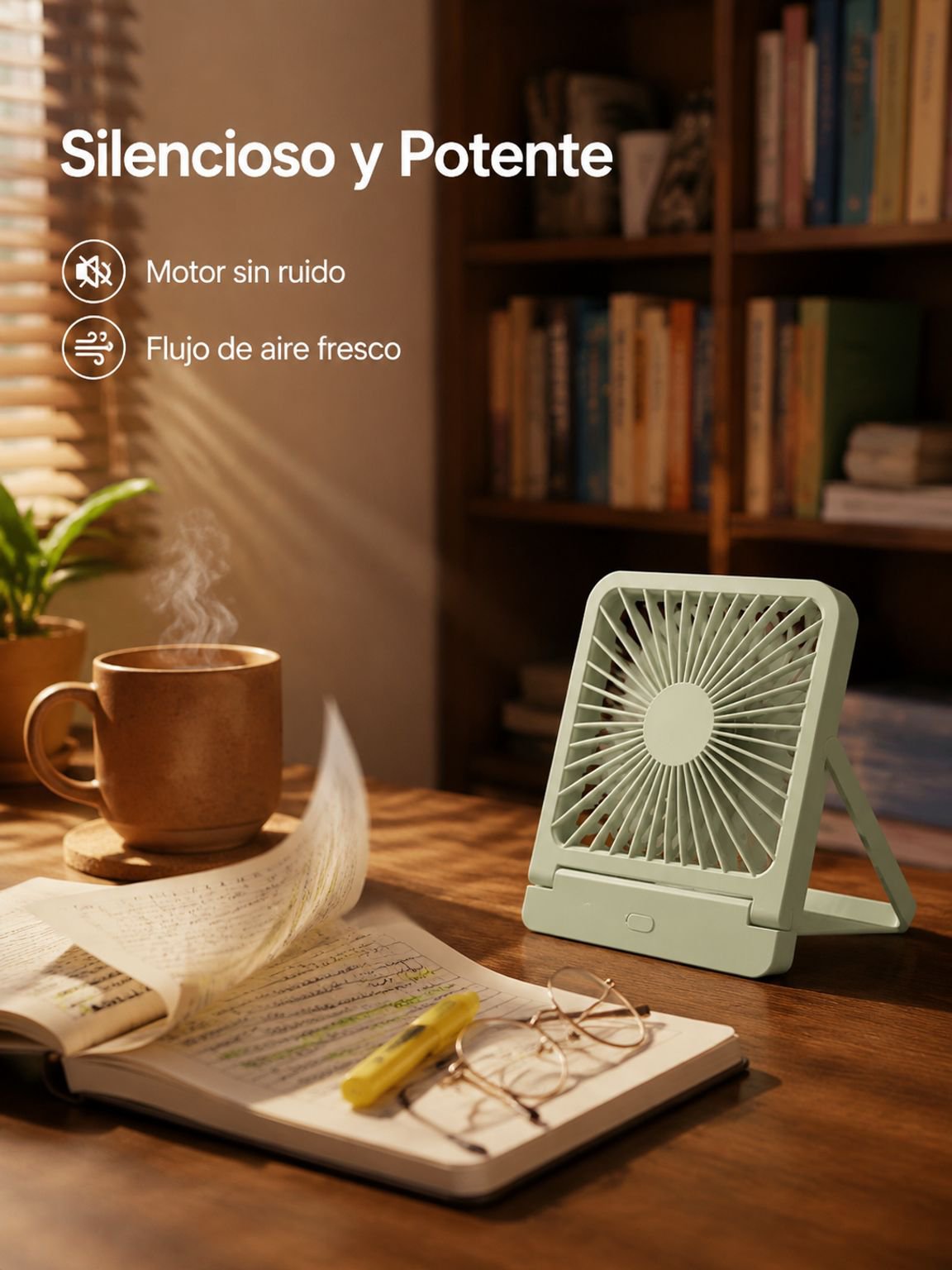 Ventilador silencioso ideal para espacios pequeños