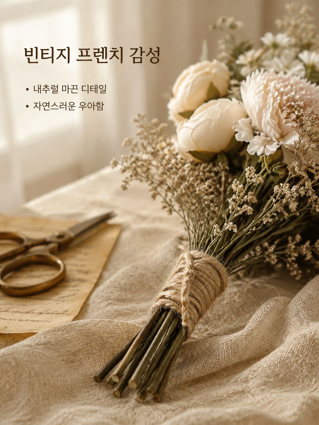 홈 인테리어 드라이플라워 부케