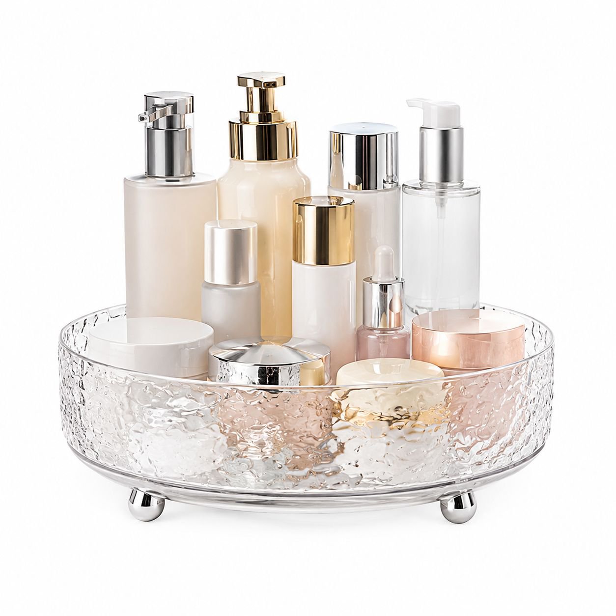 Desktop Rotating Cosmetics Rack Toilet Skincare Storage Tray