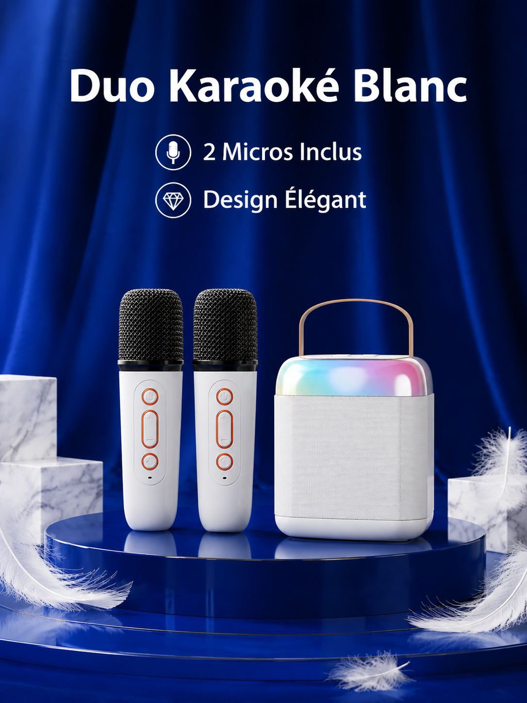 Ensemble de microphone sans fil et enceinte pour karaoké