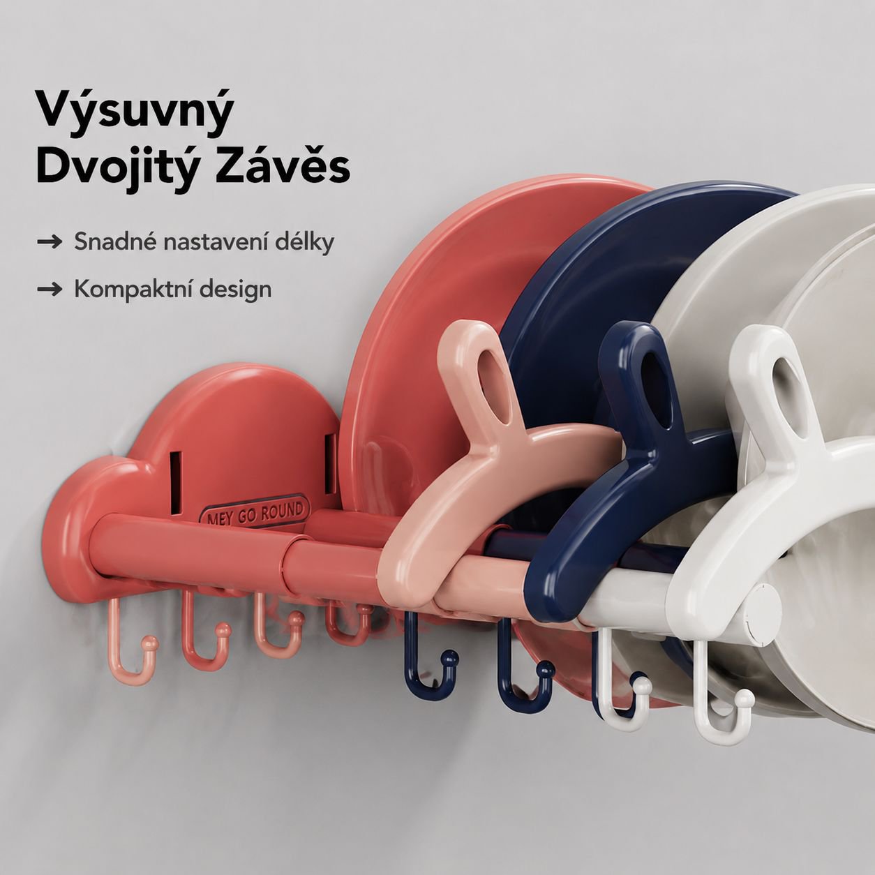 Nástěnný koupelnový držák na umyvadlo ve tvaru králičích uší, teleskopický, bez nutnosti vrtání