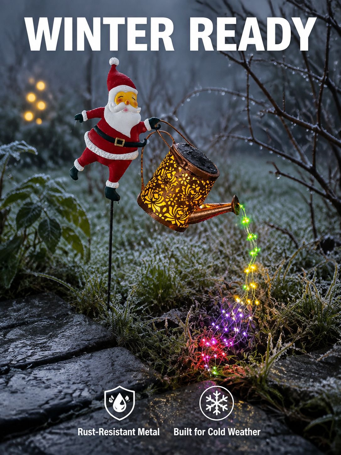 Solar Stake Light Santa Claus Garden Decoration Lamp