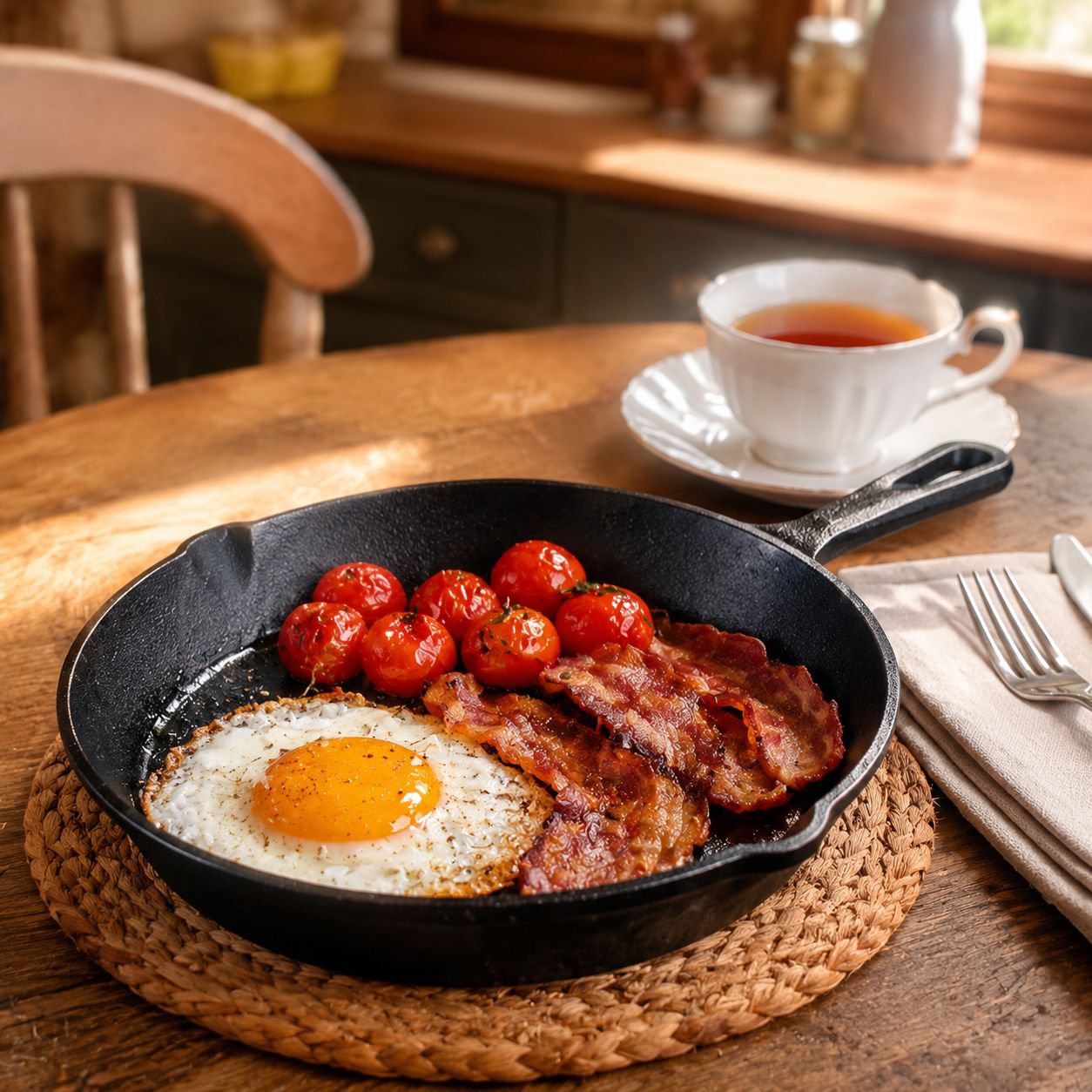 Mini Uncoated Cast Iron Egg Pan Healthy Physical Non-stick