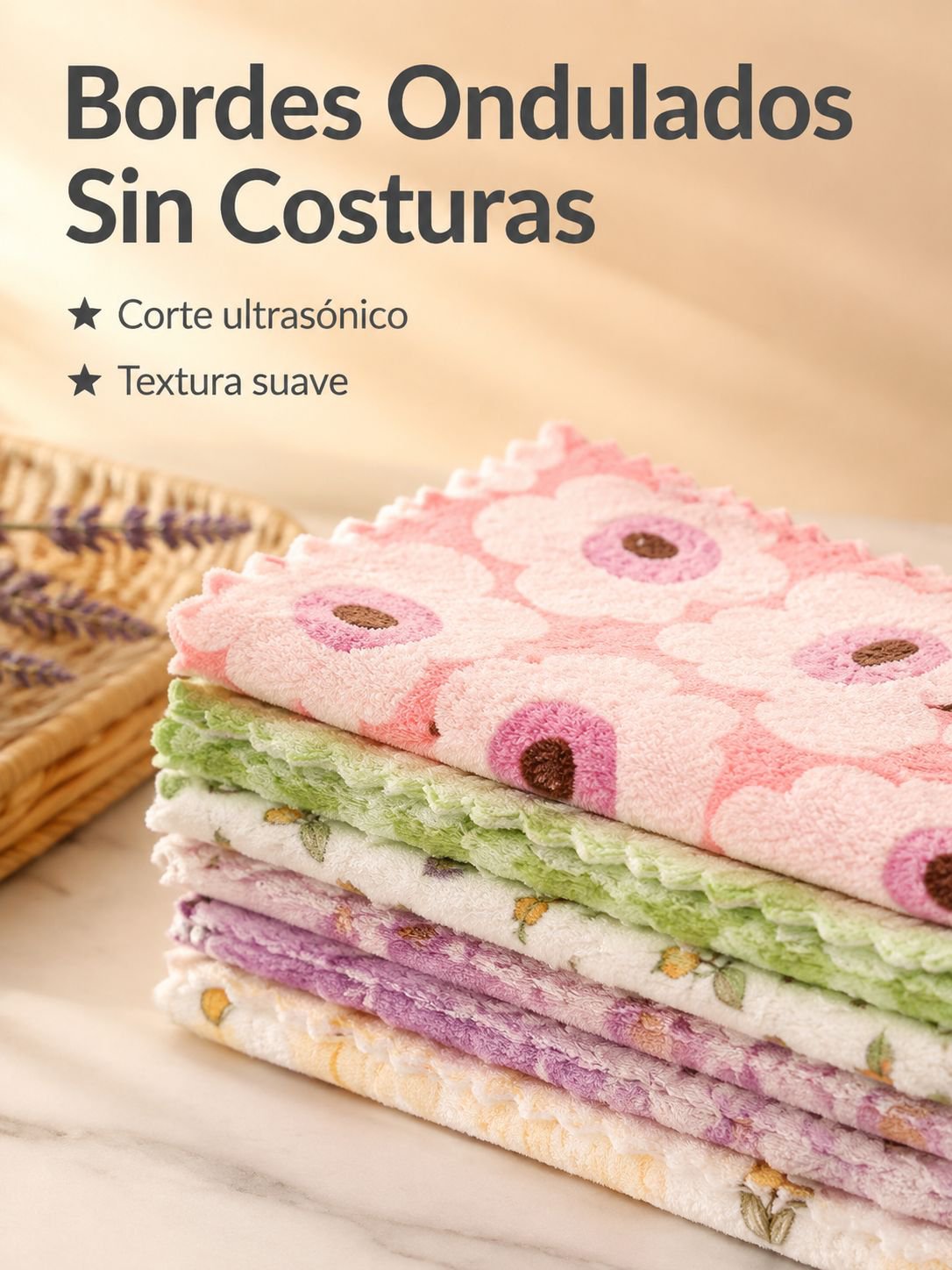 Pañuelo cuadrado estampado sin pelusa