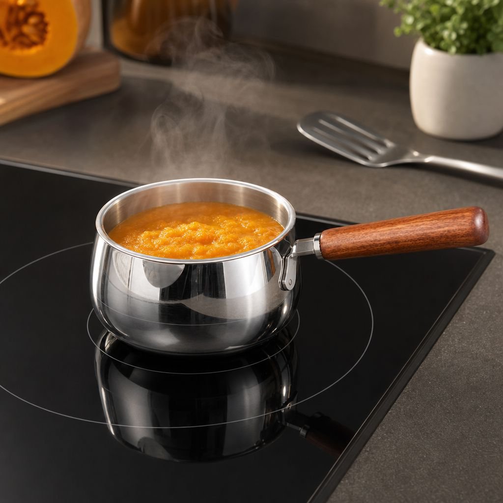 Olla para alimentos de bebé de acero inoxidable de tres capas, fácil de limpiar