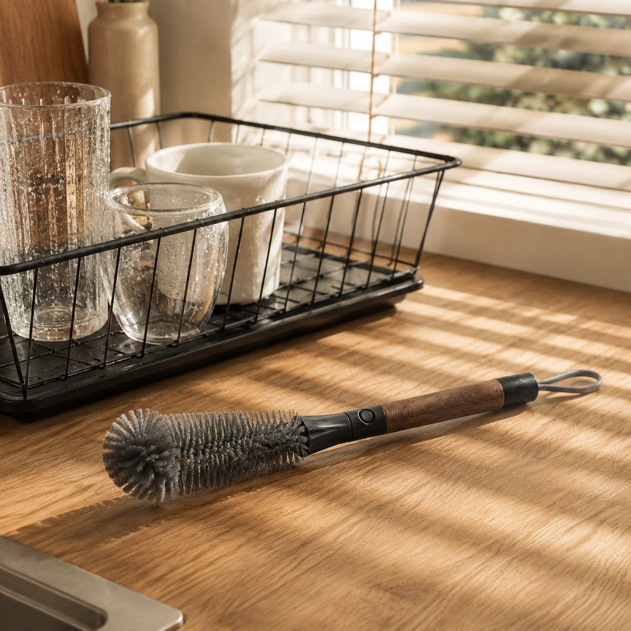 Reusable and durable bendable cup brush