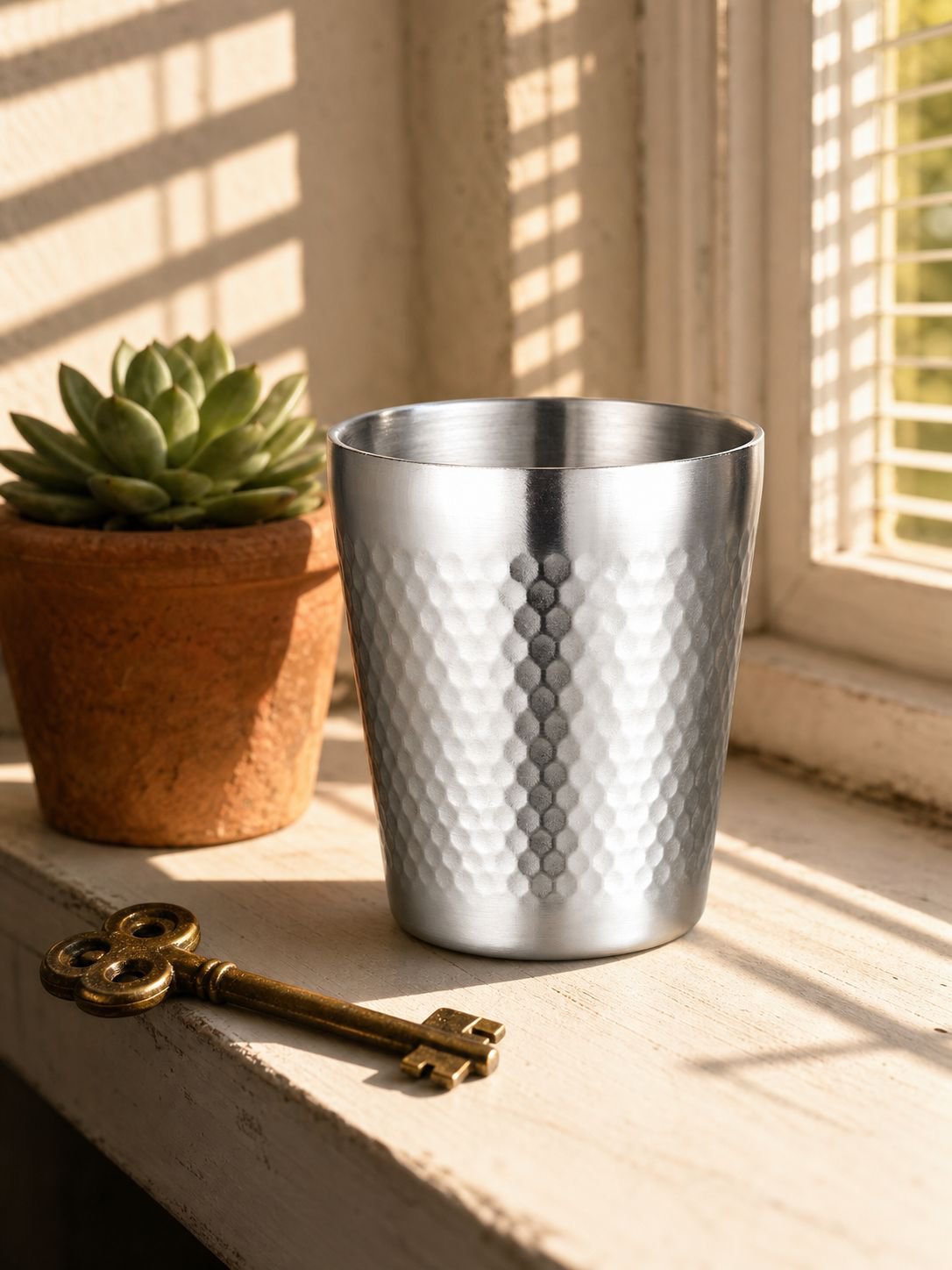 double-wall mug with straight sand finish