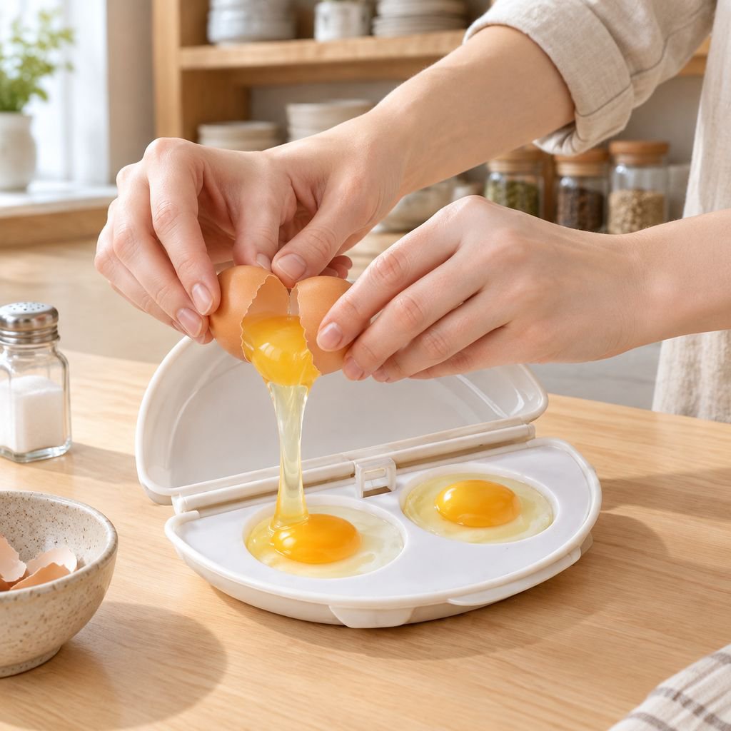 電子レンジ用卵調理器 オールインワン卵調理器 プラスチック製 簡単・スピーディーな朝食マシン