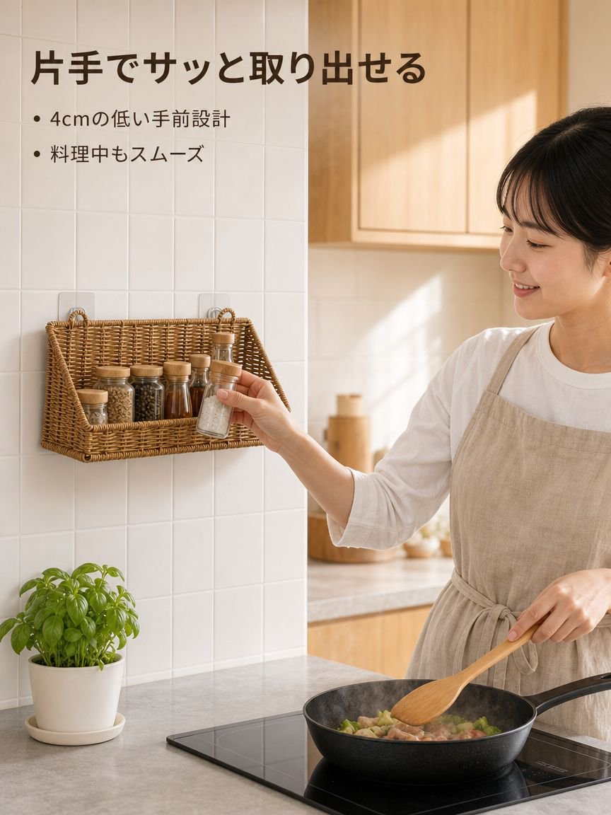 壁掛け収納バスケット