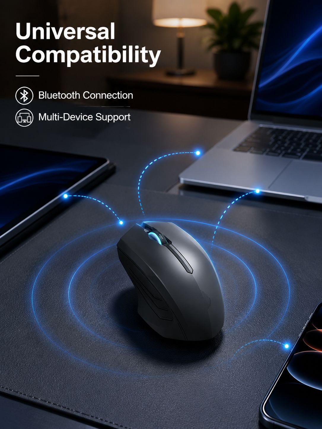 Bluetooth Wireless Silent Mouse Rechargeable Gaming Universal