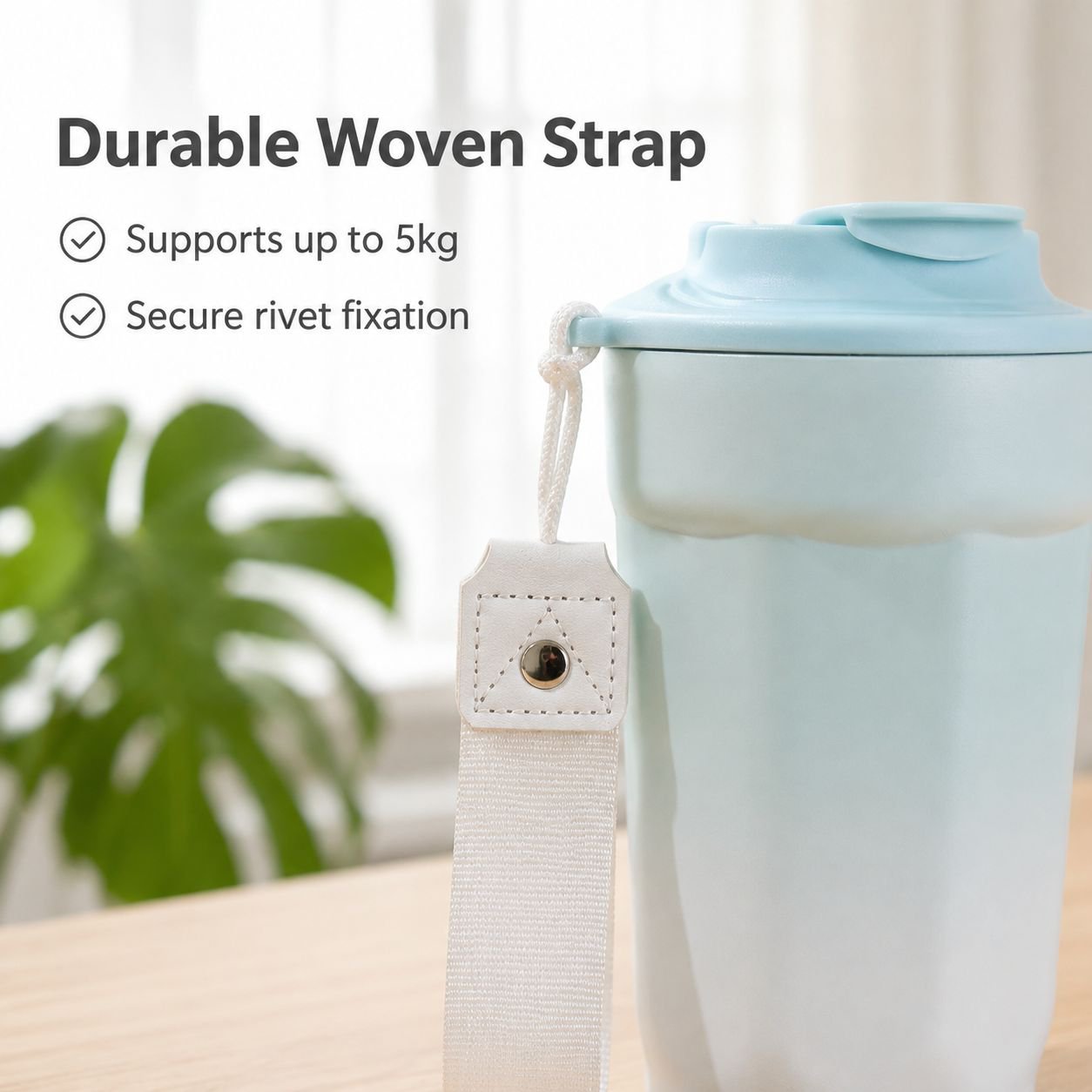 316 Stainless Steel Vacuum Insulated Mug with Convenient Carrying Strap