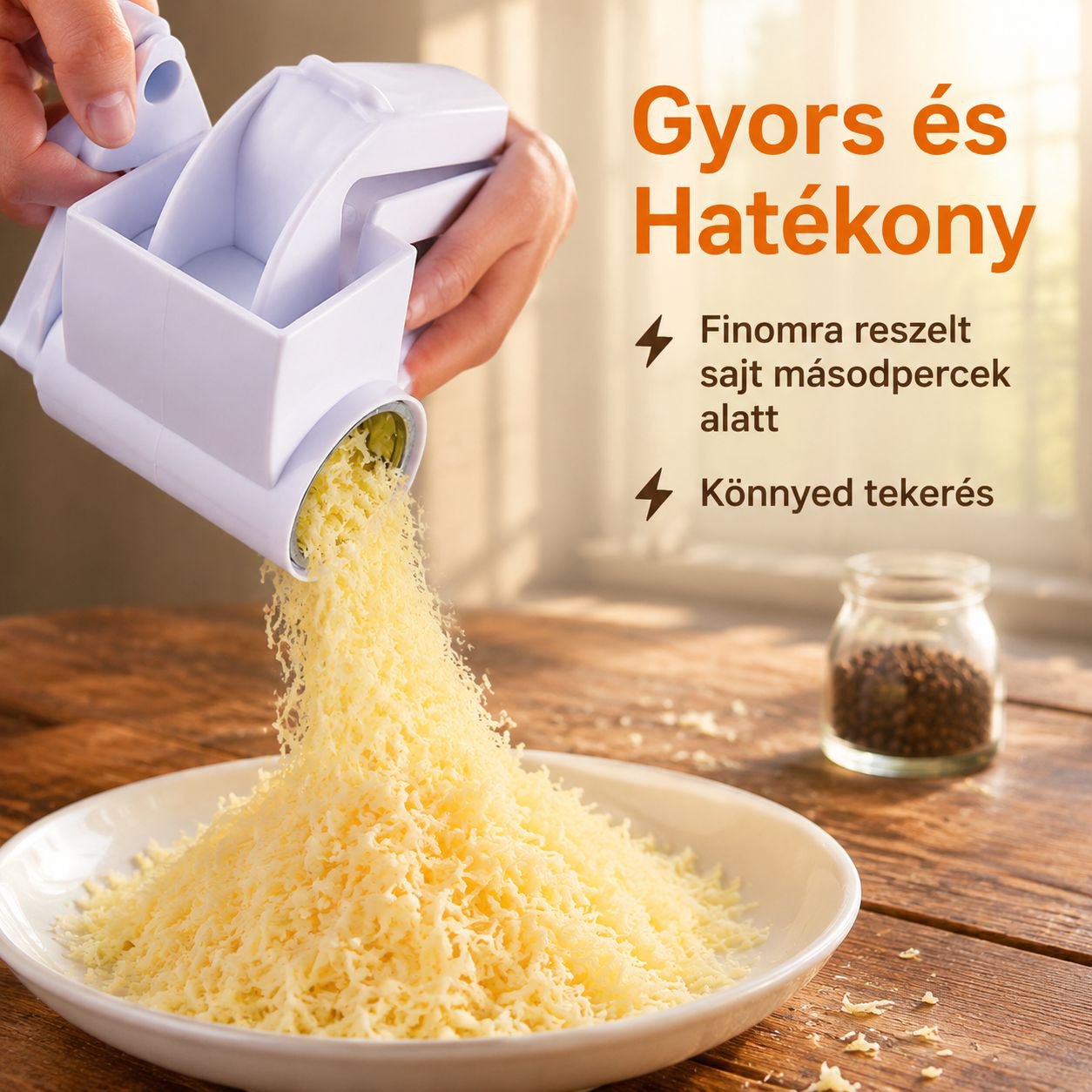 Kézi tekerős sajtreszelő
