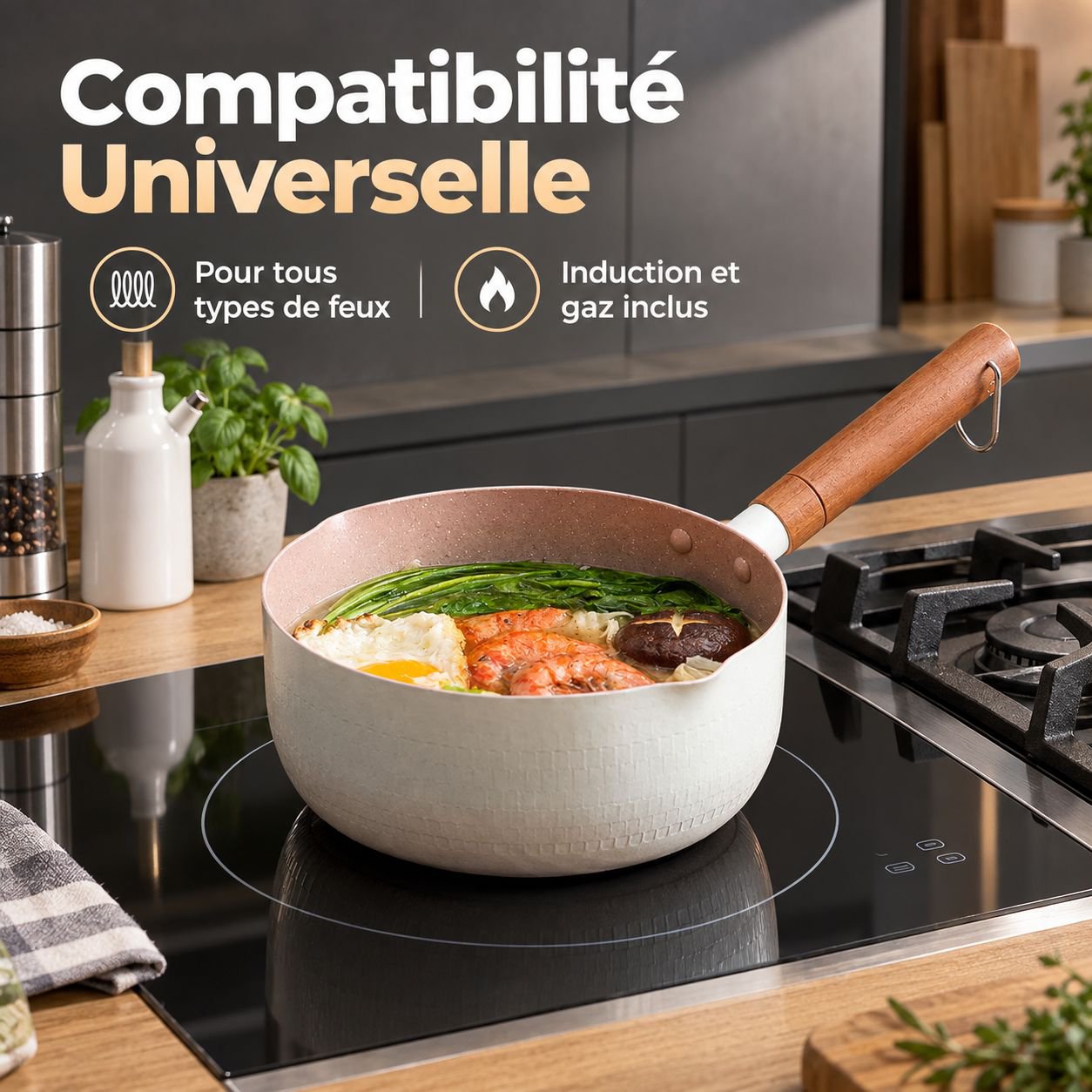 Casserole Yukihira Antiadhésive en Pierre Maifan pour Bébé et Lait