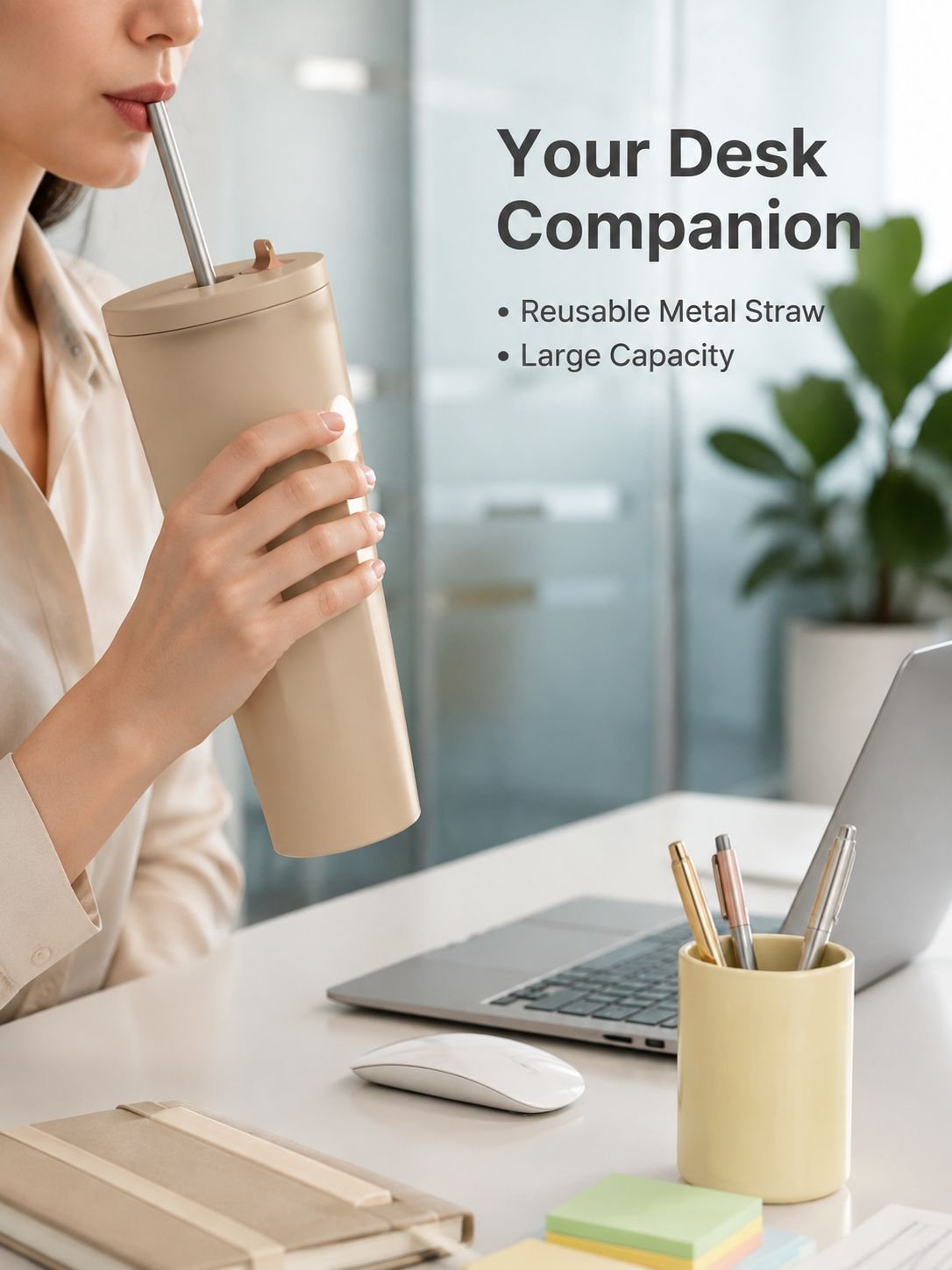 Portable insulated straw cup