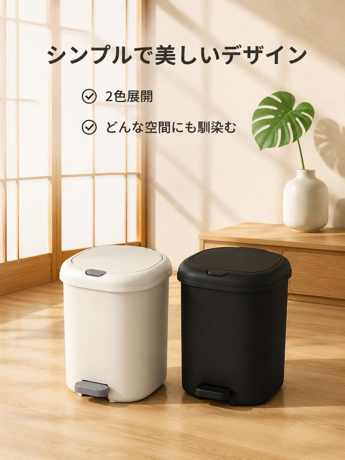 寝室、リビング、浴室、キッチンで使用できる、足踏み式大容量トイレットペーパーバスケット。フリップトップ式のゴミ箱。