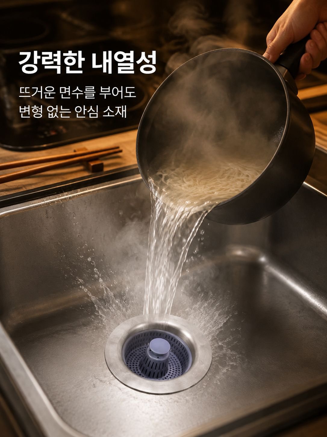 주방 스테인리스 튀어오르는 탈취 배수구