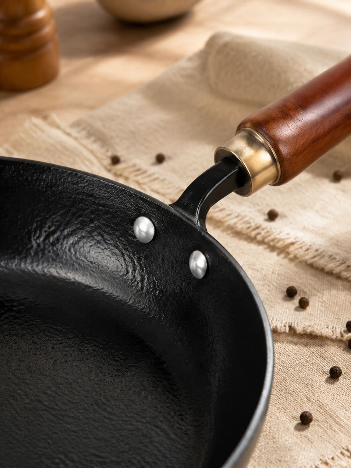 Mango ergonómico de sartén para bistec