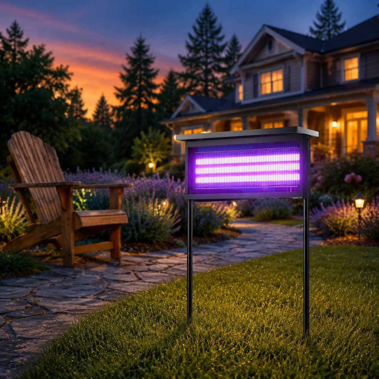Lámpara antimosquitos solar e impermeable para jardín exterior