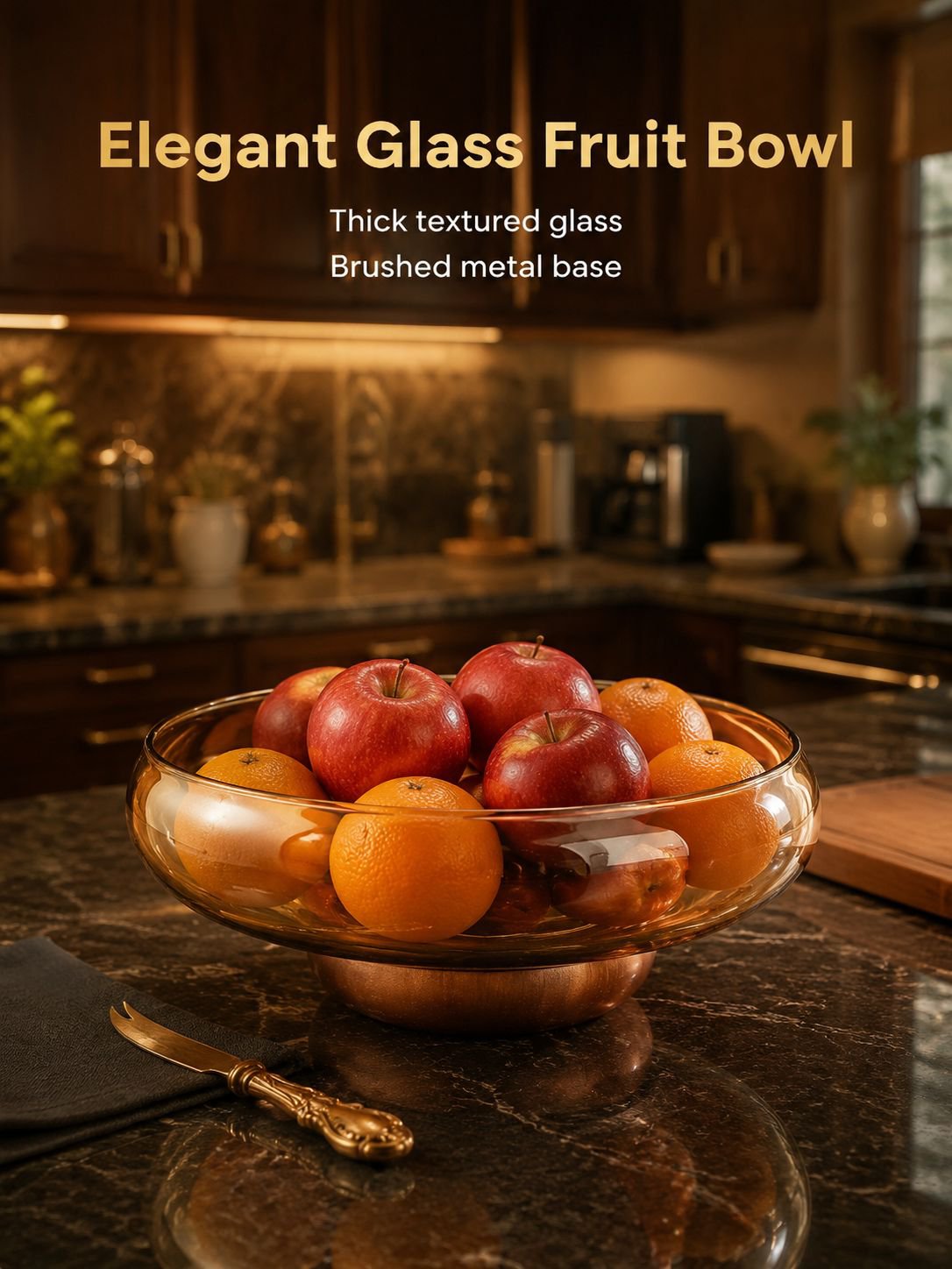 Luxury Glass Fruit Bowl for Living Room