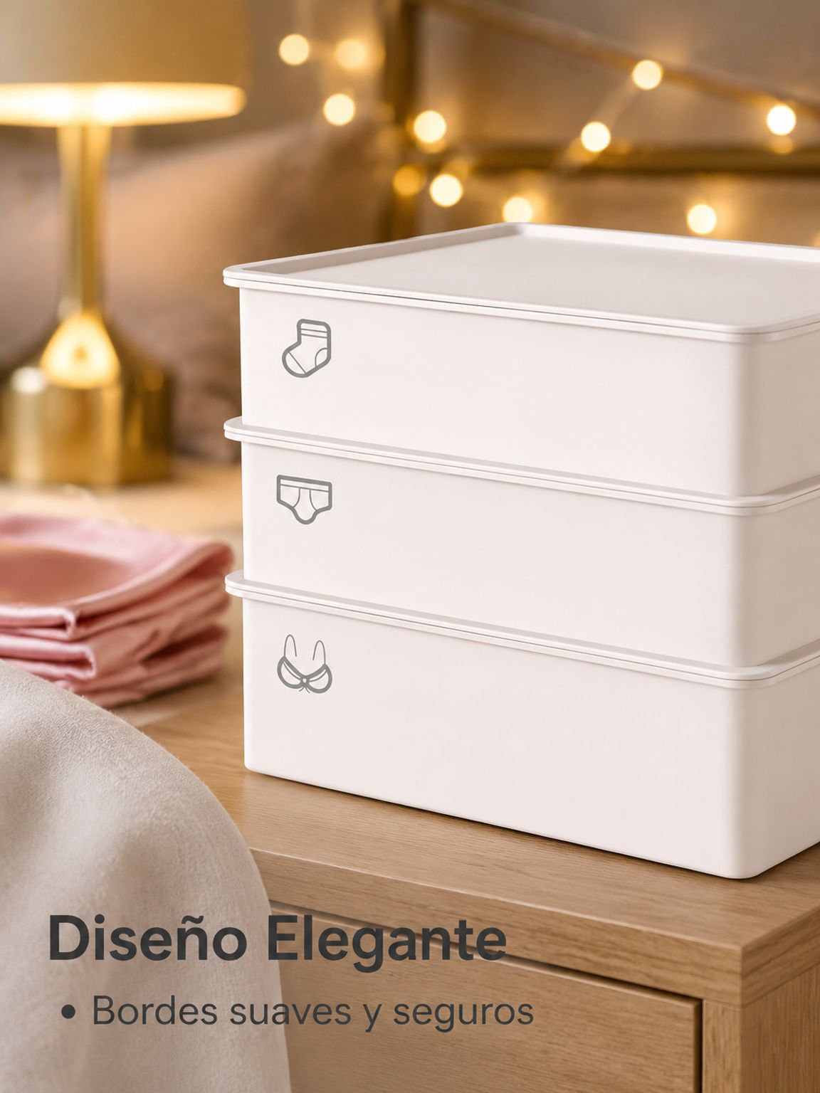 Caja organizadora con divisiones para ropa interio