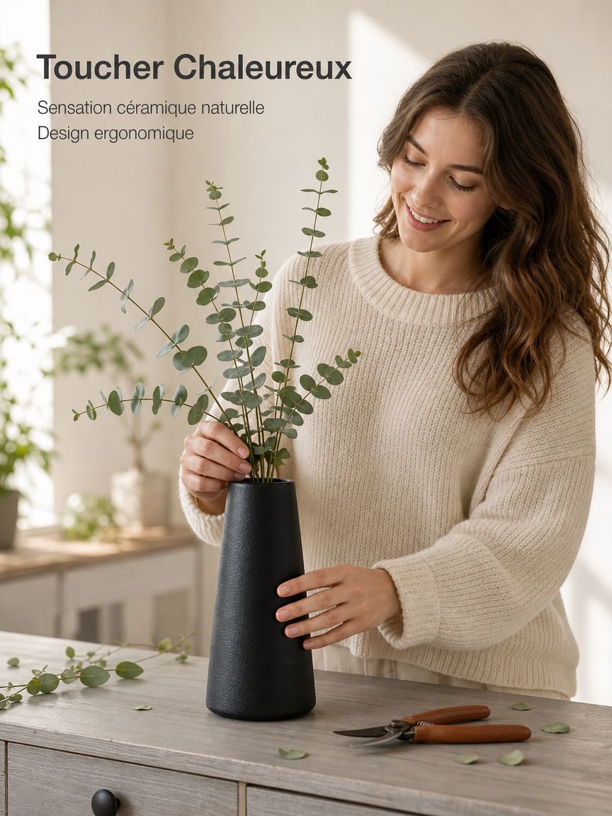 Accessoire déco en céramique artisanale blanche