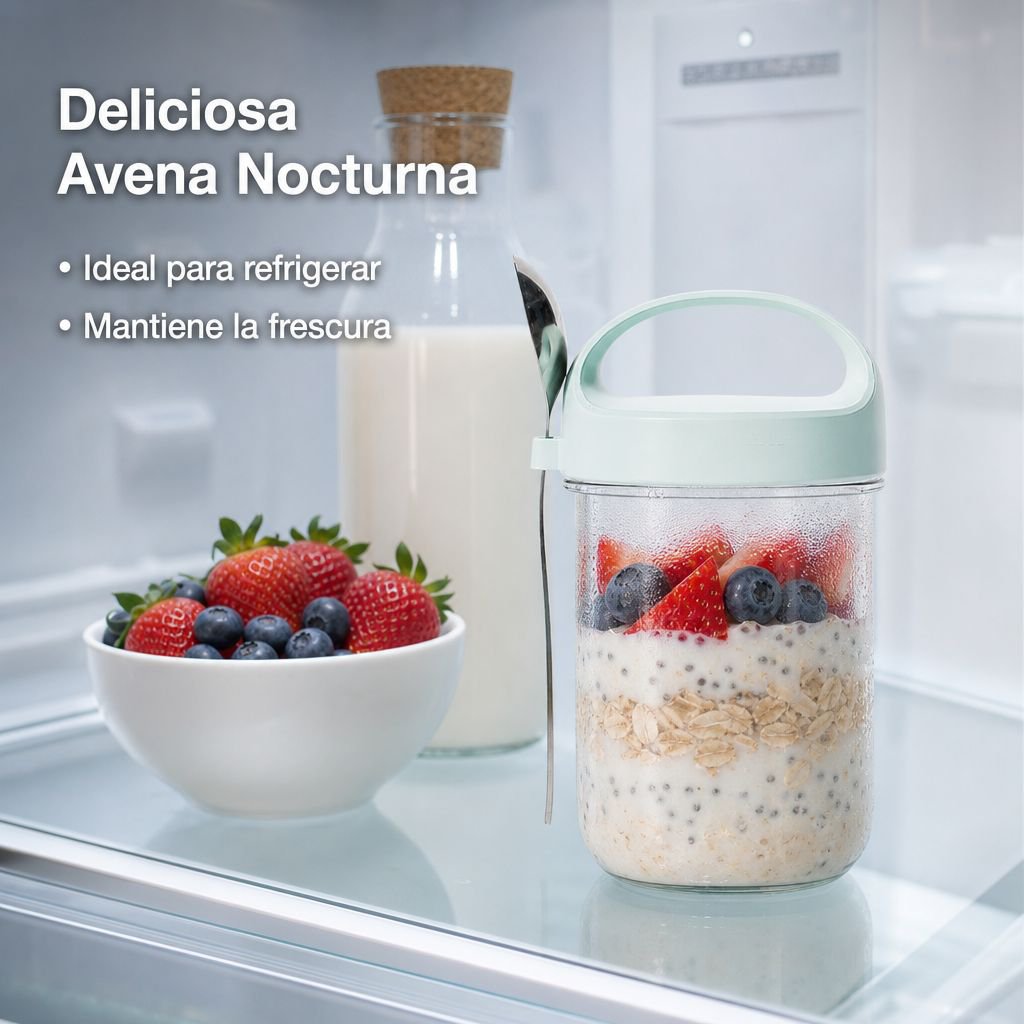 Vaso portátil para leche y cereales con cuchara, vaso sellado para yogur de desayuno