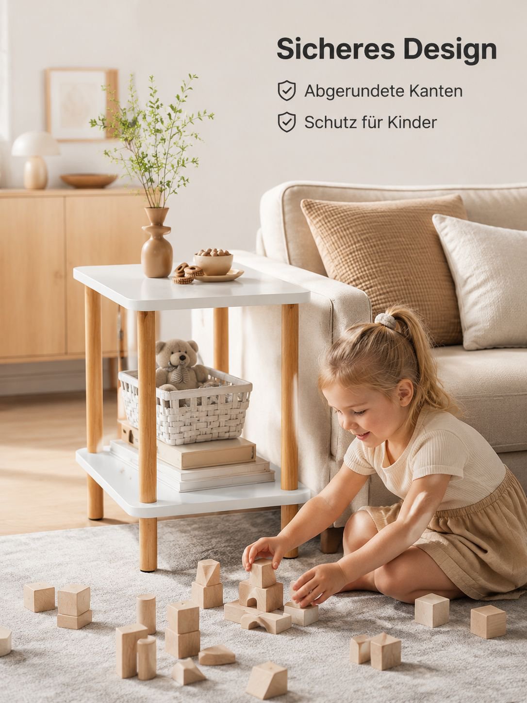 Vielseitiger Tisch für Schlafzimmer, Wohnzimmer oder Büro