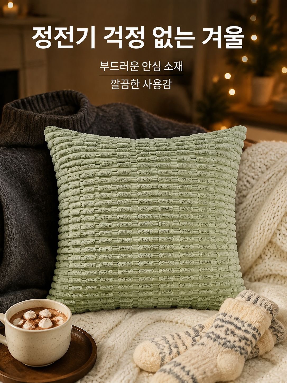 폭발적인 내장 입체 무늬 코듀로이 쿠션