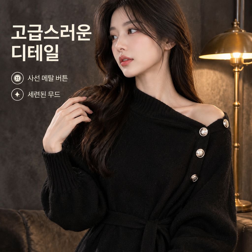 봄가을 여성 코트 이너 롱 니트 원피스 미디 스웨터 드레스