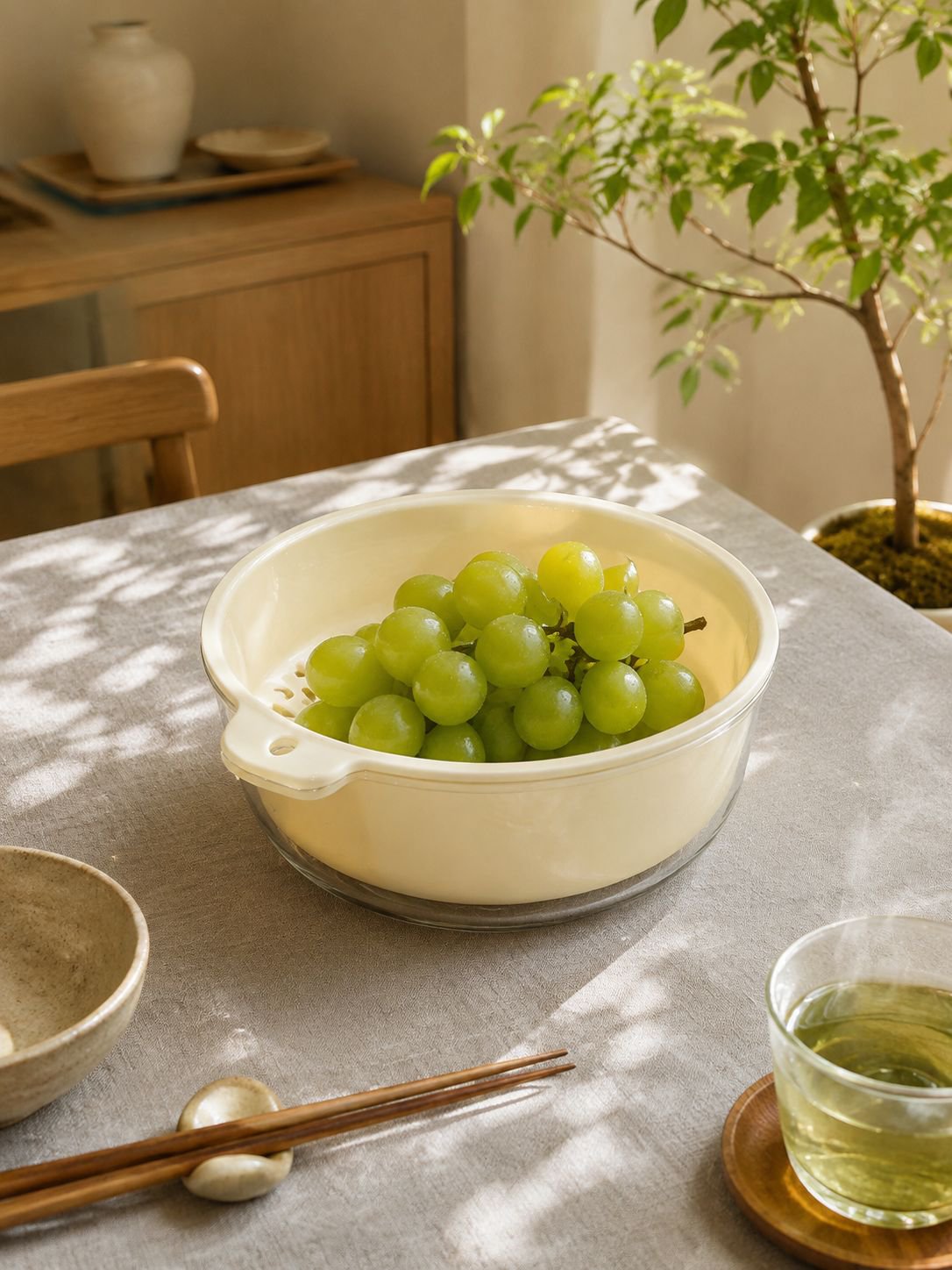 果物と野菜を同時に収納できるバスケット