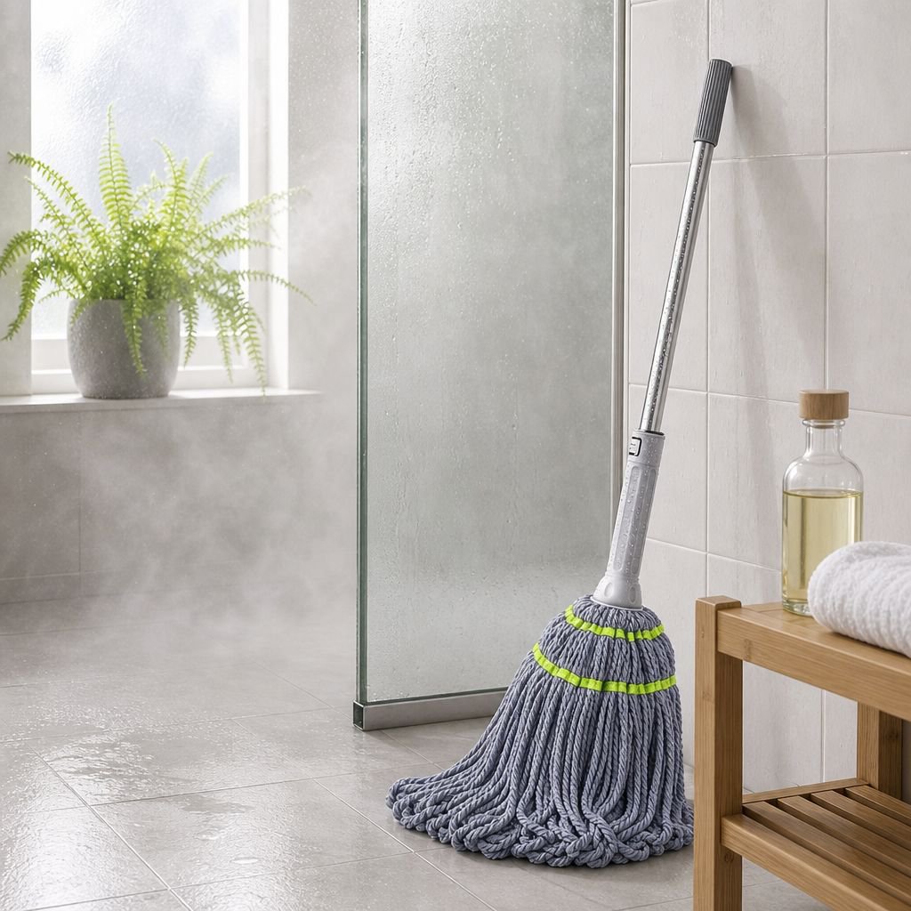 Hangable mop and bucket set for convenient storage