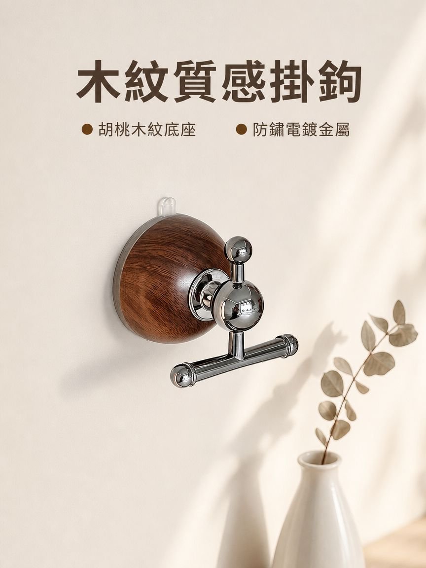 木質吸盤強力掛鉤