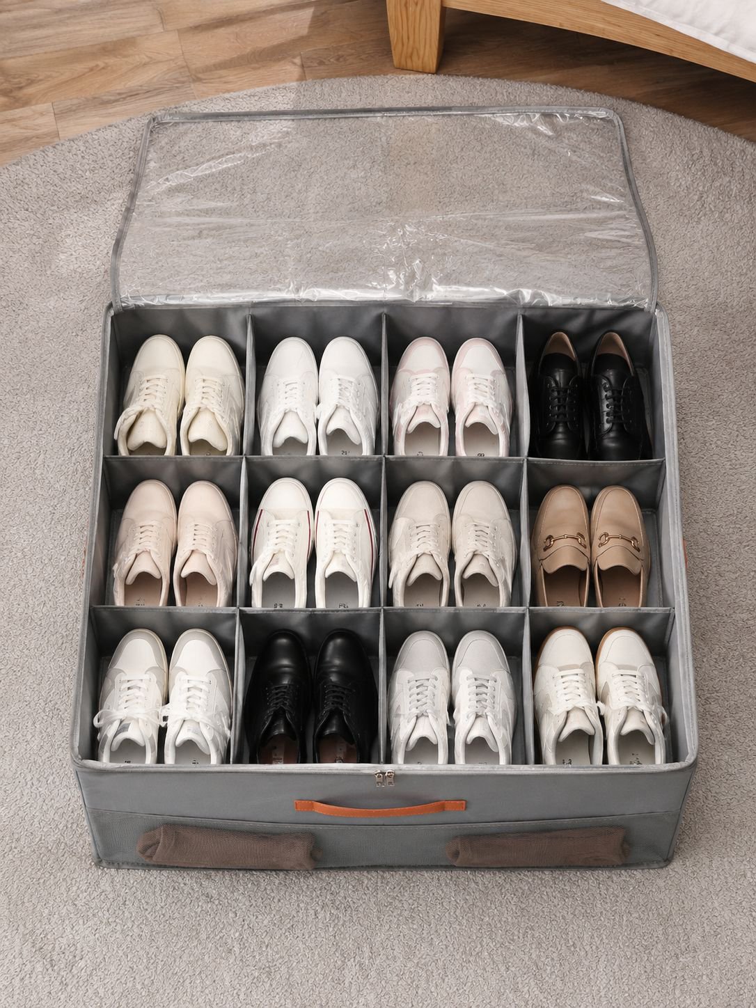 Caja organizadora de zapatos con estilo casual