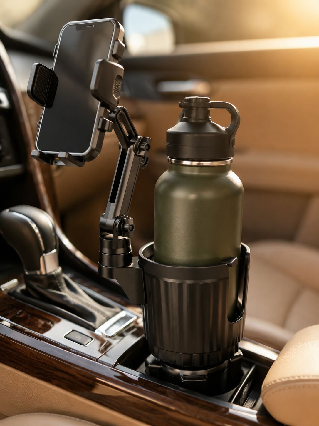 Multifunktionaler Auto-Organizer für Getränke und Smartphone