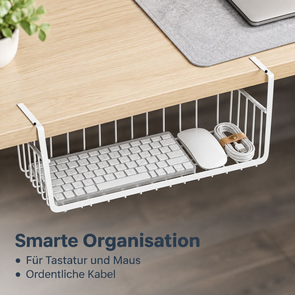 Drahtkorb Organizer zur Montage unter einem Regalboden